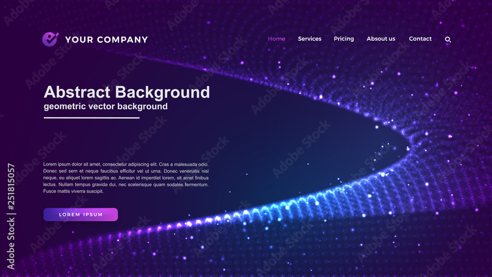 Poster futuristic and technology websites background. dynamic abstract liquid flow particles background. sh