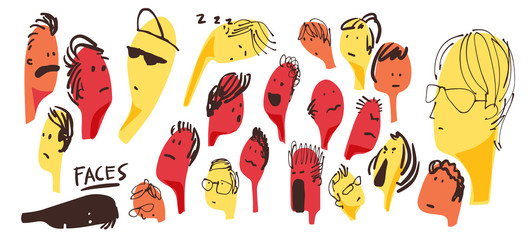 Faces in many expression