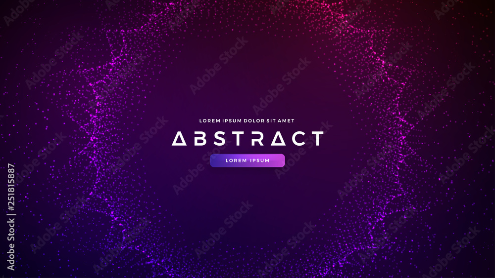 Poster futuristic and websites background. dynamic abstract liquid flow particles background. shining abstr