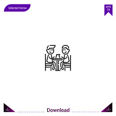 Outline terrace  icon isolated on white background. Line pictogram. Graphic design, mobile application. Editable stroke. EPS10 format vector illustration