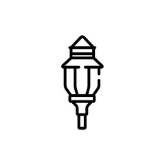 Outline streetlight icon isolated on white background. Line pictogram. Graphic design, mobile application, logo, user interface. Editable stroke. EPS10 format vector illustration