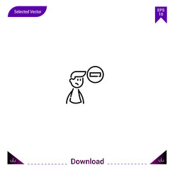 Outline remove-user icon isolated on white background. Line pictogram. Graphic design, mobile application. Editable stroke. EPS10 format vector illustration