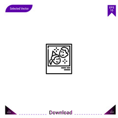Outline photo icon isolated on white background. Line pictogram. Graphic design, mobile application. Editable stroke. EPS10 format vector illustration