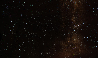 Long exposure of the sky seen at night with thousands of stars