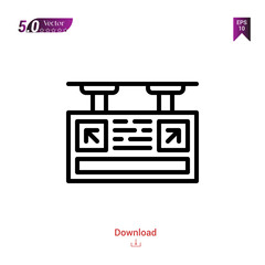 Outline gates icon isolated on white background. Line pictogram. Graphic design, mobile application, logo, user interface. Editable stroke. EPS10 format vector illustration