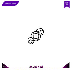 Obraz premium Outline friendship icon isolated on white background. Line pictogram. Graphic design, mobile application. Editable stroke. EPS10 format vector illustration