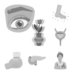 Vector illustration of health and diet sign. Set of health and disease stock symbol for web.