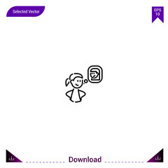 Outline friends icon isolated on white background. Line pictogram. Graphic design, mobile application. Editable stroke. EPS10 format vector illustration