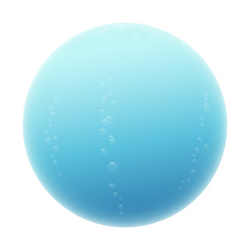 Water sphere. Blue misty ball with some bubbles. Isolated vector illustration on white background.