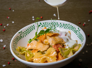 Pasta Farfalle With Salmon 
