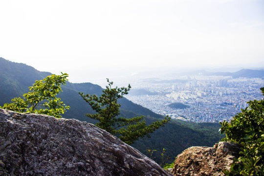 The image of cityscape from the top of Apsan mountain in Daegu, Korea.