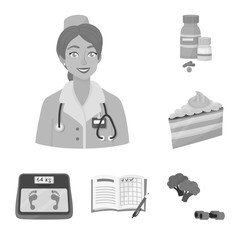 Isolated object of health and diet sign. Collection of health and disease stock symbol for web.