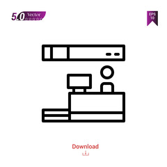 Outline counter icon isolated on white background. Line pictogram. Graphic design, mobile application, logo, user interface. Editable stroke. EPS10 format vector illustration