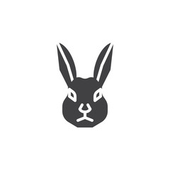 Hare head vector icon. filled flat sign for mobile concept and web design. Rabbit animal glyph icon. Coney symbol, logo illustration. Pixel perfect vector graphics