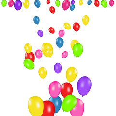 Fototapeta na wymiar Color composition of vector realistic balloons isolated on white background. Balloons isolated. For Birthday greeting cards or other designs