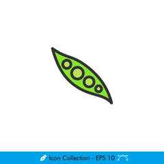 Peas Icon / Vector - In Color Design