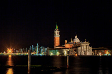 Chiesa di San Giorgio Maggiore at night in Venice