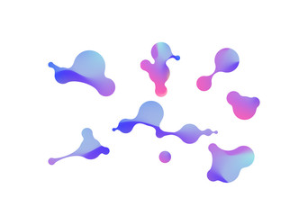 Template of fluid organic shapes. Abstract liquid gradient shapes. Set of abstract modern graphic elements