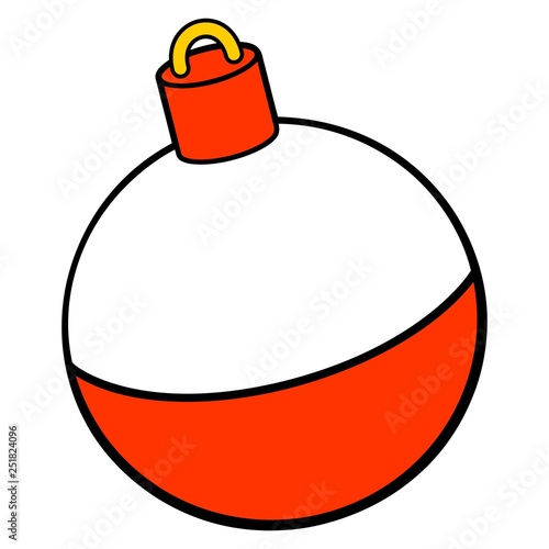 Download "Fishing Bobber - A vector cartoon illustration of a red ...