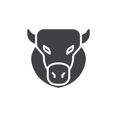 Bison head vector icon. filled flat sign for mobile concept and web design. Buffalo animal glyph icon. Wild animals symbol, logo illustration. Pixel perfect vector graphics