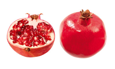 Granatapfel ganz und halb
