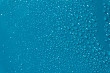 water droplets on blue background