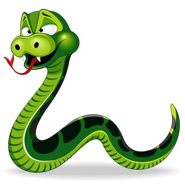 Snake Funny Cartoon Character Vector Illustration