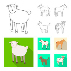 Obraz premium Vector illustration of breeding and kitchen sign. Set of breeding and organic vector icon for stock.
