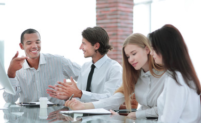 closeup. multinational business team during a meeting. the concept of teamwork