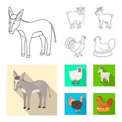 Isolated object of breeding and kitchen  icon. Collection of breeding and organic  stock symbol for web.