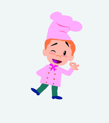 Chef doing the OK sign with his hand.