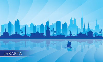Jakarta city skyline silhouette background - 251829834