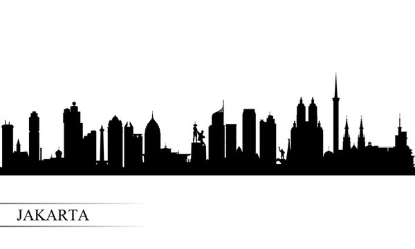Jakarta city skyline silhouette background