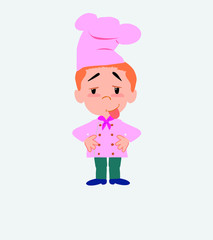 Chef in waiting attitude with funny expression.