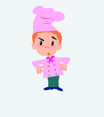 Chef with an expression of unpleasant surprise.