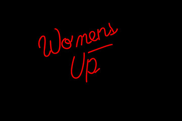 Beautiful Neon Sign with beautiful women in red