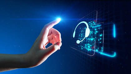 Technical Support Center Customer Service Internet Business Technology Concept