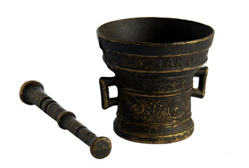 Antique bronze mortar