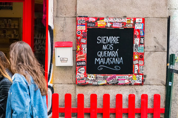 Sign of a store at Malasaña., Madrid, Spain