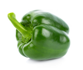 Green pepper on white background