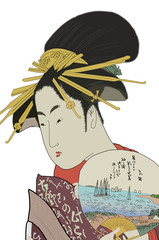美人画　イラスト