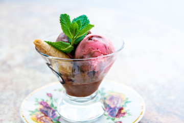 delicious ice cream ready to be eaten