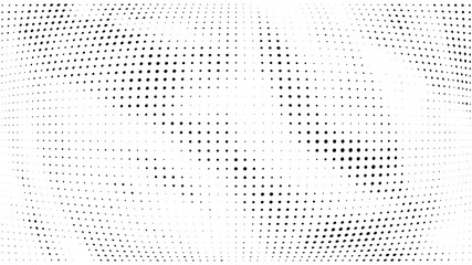 Halftone gradient pattern. Abstract halftone dots background. Monochrome dots pattern. Grunge crumpled texture. Pop Art, Comic small dots. Design for presentation, business cards, report, flyer, cover