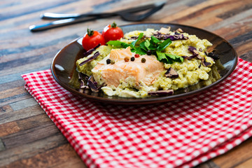 Fillet of Salmon Mashed Broccoli