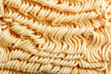 Close-up, instant noodles On the white background