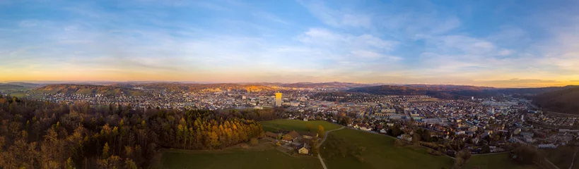 Panorama der Stadt Winterthur in der Dämmerung © Cedric Lüthi
