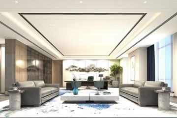 3d render modern office