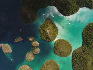 aerial view of tropical islands