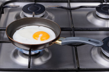 fried eggs in a pan