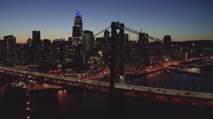 San Francisco aerial downtown skyline buildings drone